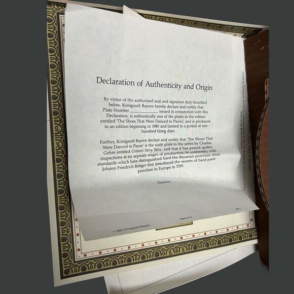 Charles Gehm Collector Plates The Golden Goose &  Die zertanzten Schuhe Grimm 8” - Picture 3 of 11